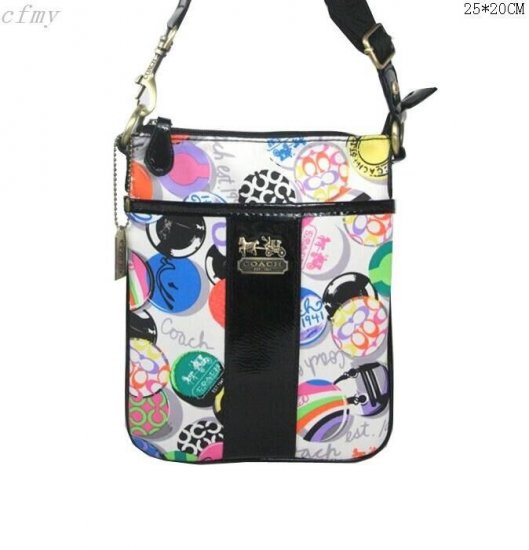 Coach Fashion Turnlock Signature Small Grey Multi Crossbody Bags EOS Coach Fashion Turnlock Signature Small Grey Multi Crossbody Bags EOS